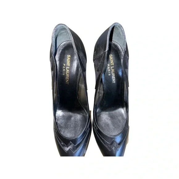 Saint Laurent Janis Flash Black Leather 105mm Pump Size 39 - Picture 8 of 11